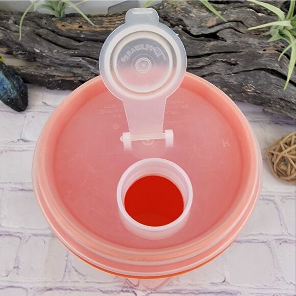 Vintage Tupperware 262-3 Orange Slimline Pitcher With 603-1 Flip Top Pour Lid - Picture 5 of 12